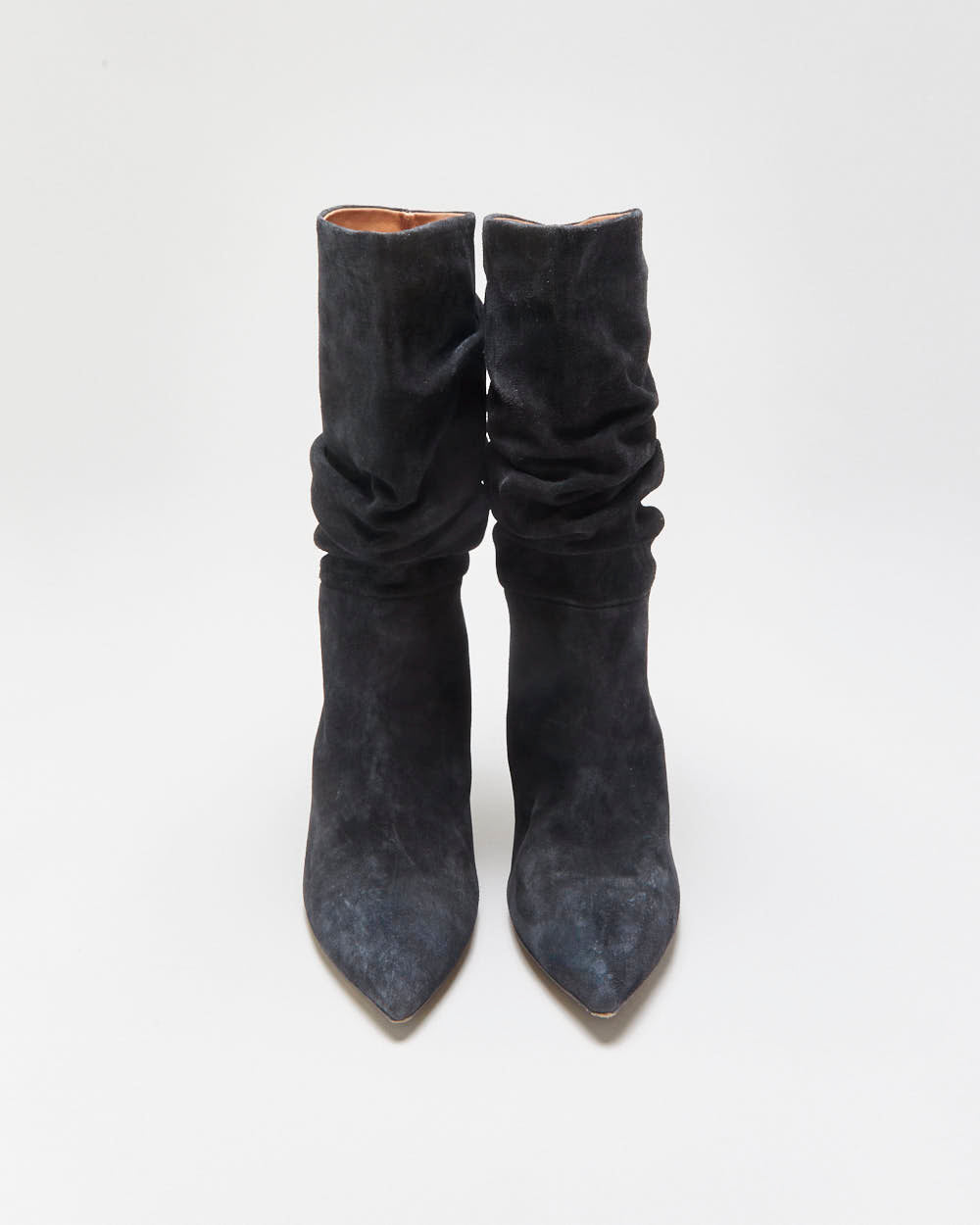 Paris Texas Suede Scrunch Patent Heel Calf Boots - UK4.5