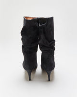 Paris Texas Suede Scrunch Patent Heel Calf Boots - UK4.5