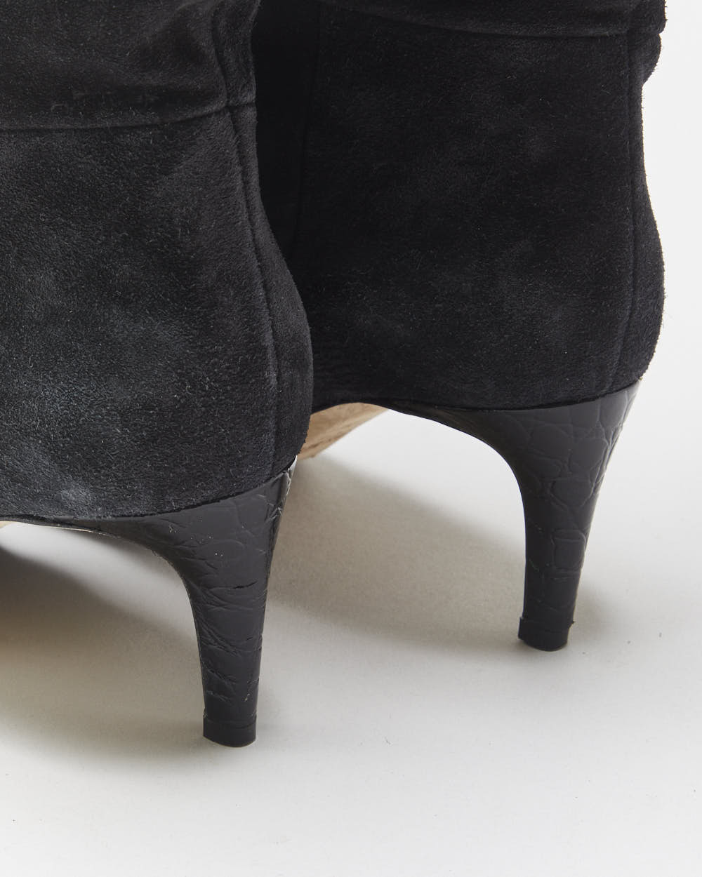 Paris Texas Suede Scrunch Patent Heel Calf Boots - UK4.5