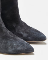 Paris Texas Suede Scrunch Patent Heel Calf Boots - UK4.5
