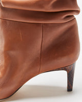 Paris Texas Leather Scrunch Snakeskin Heel Calf Boots - UK4.5