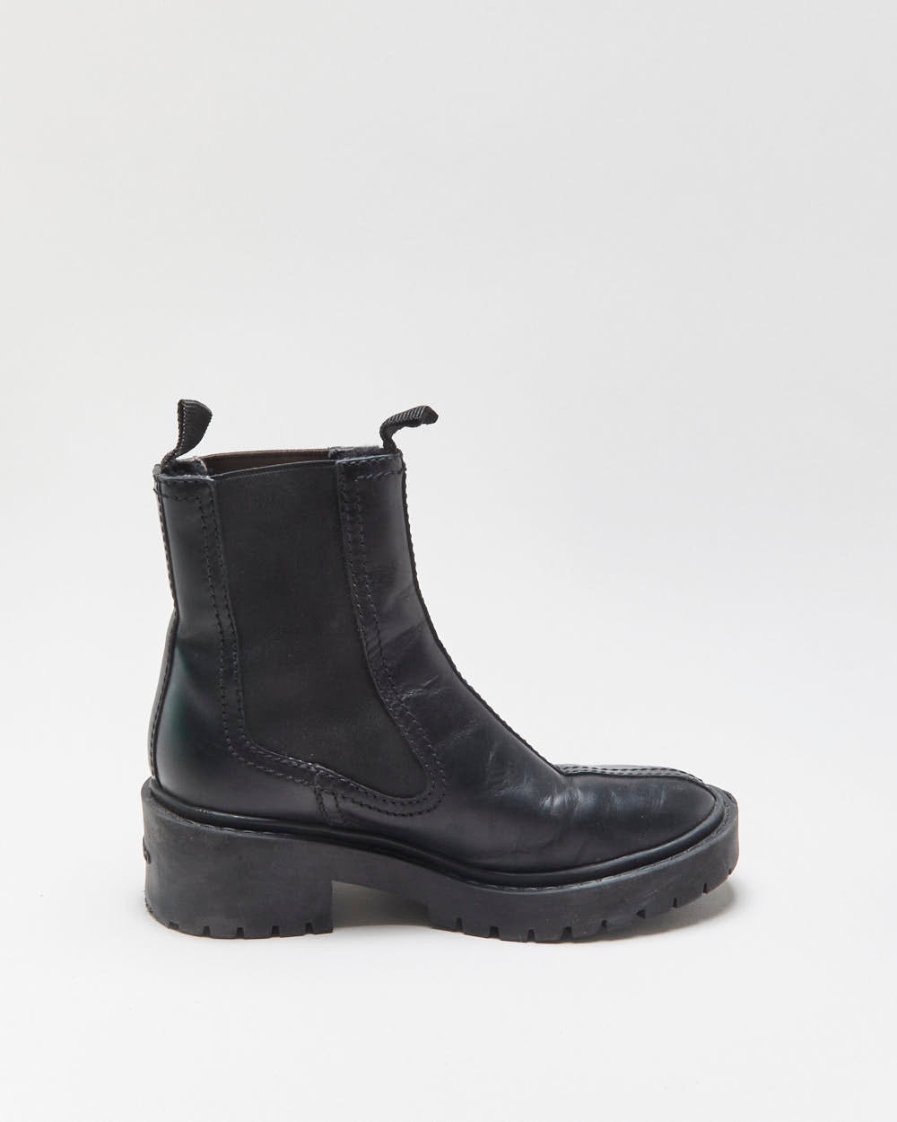 Kenzo Fur Lined Leather Chunky Chelsea Boots - UK5