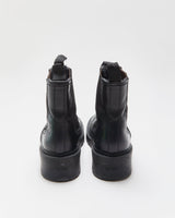 Kenzo Fur Lined Leather Chunky Chelsea Boots - UK5