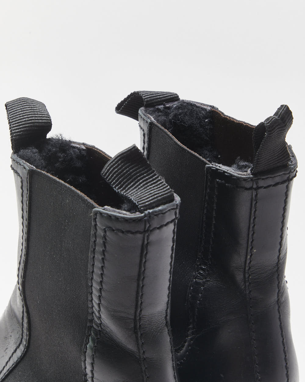 Kenzo Fur Lined Leather Chunky Chelsea Boots - UK5