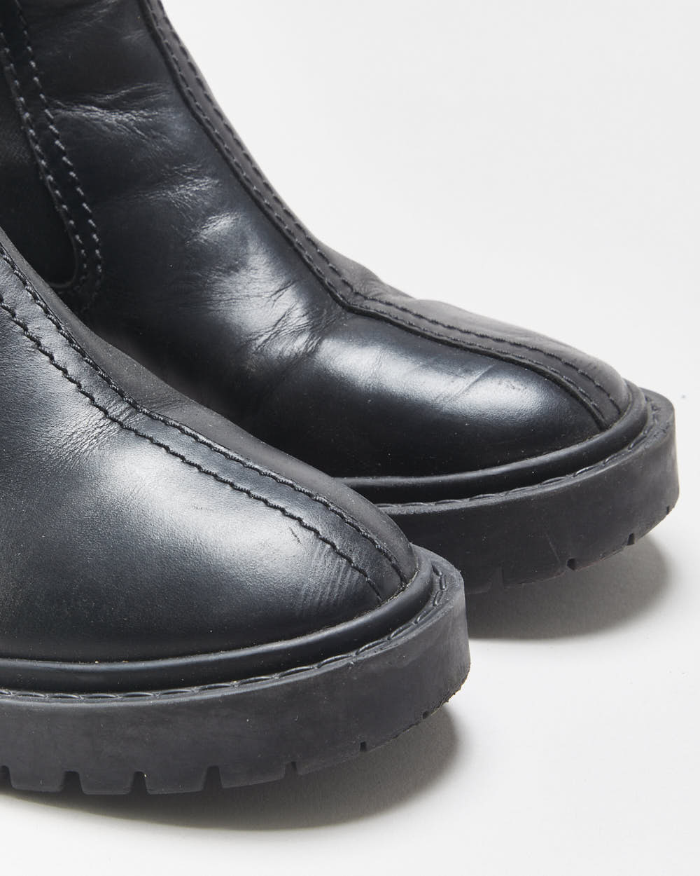 Kenzo Fur Lined Leather Chunky Chelsea Boots - UK5