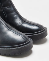 Kenzo Fur Lined Leather Chunky Chelsea Boots - UK5