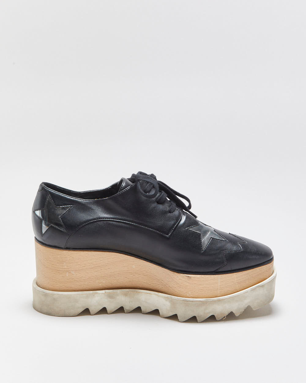 Stella McCartney Elsye Faux Leather Star Platform Loafers - UK4.5