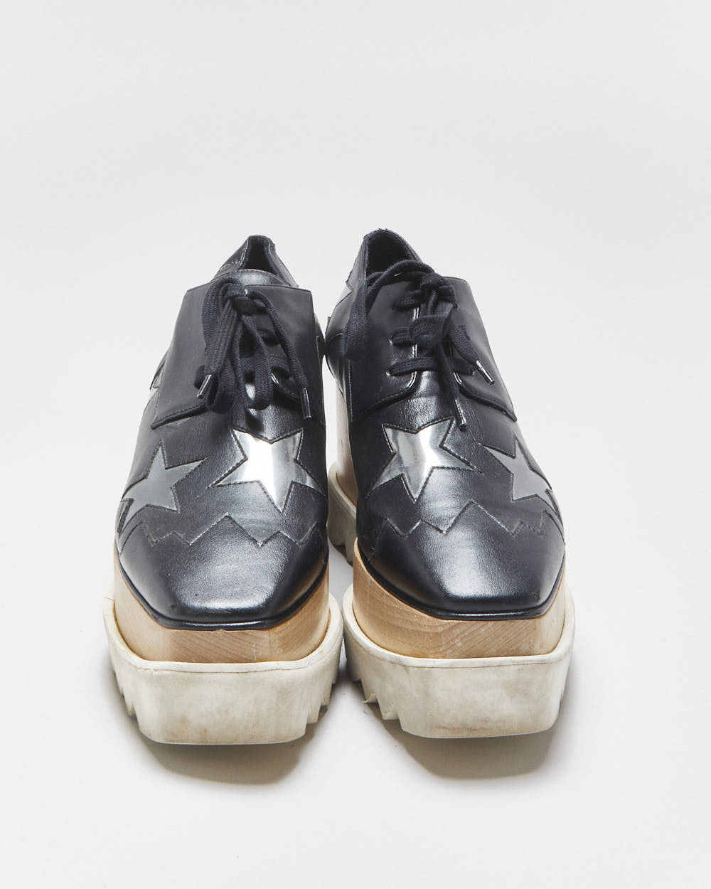 Stella McCartney Elsye Faux Leather Star Platform Loafers - UK4.5
