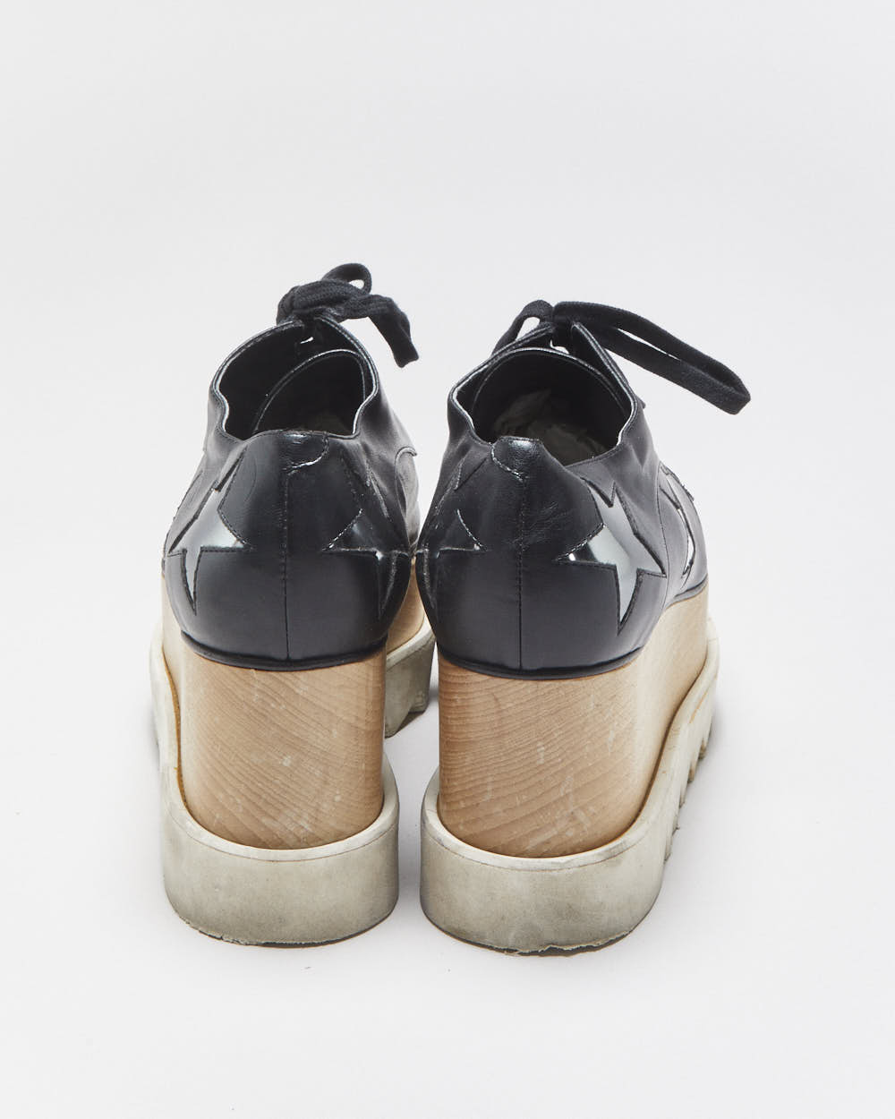 Stella McCartney Elsye Faux Leather Star Platform Loafers - UK4.5