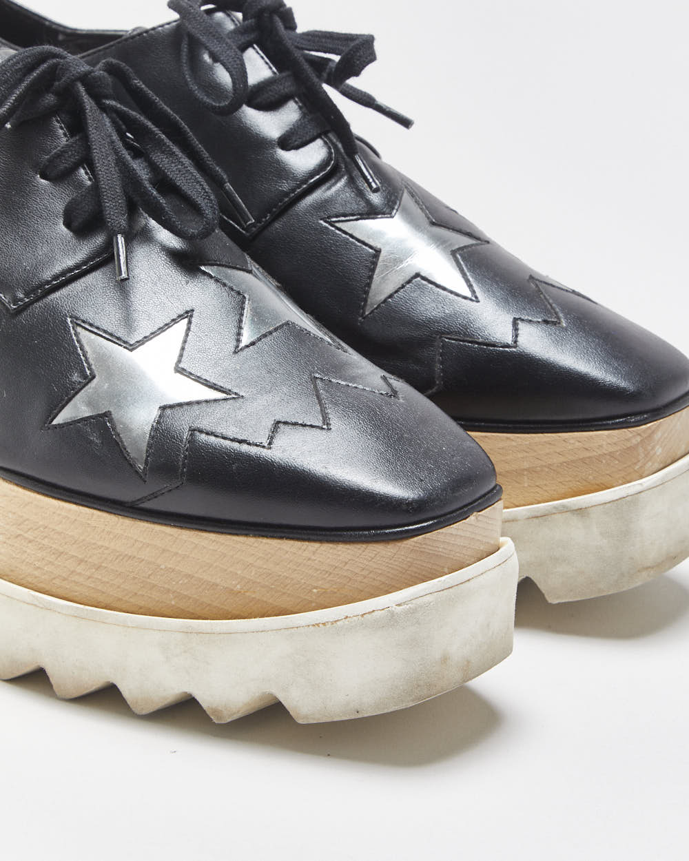 Stella McCartney Elsye Faux Leather Star Platform Loafers - UK4.5