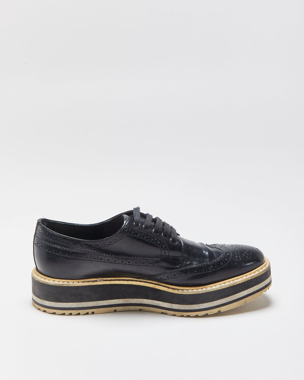 Prada Platform Wingtip Oxford Brogues - UK4.5
