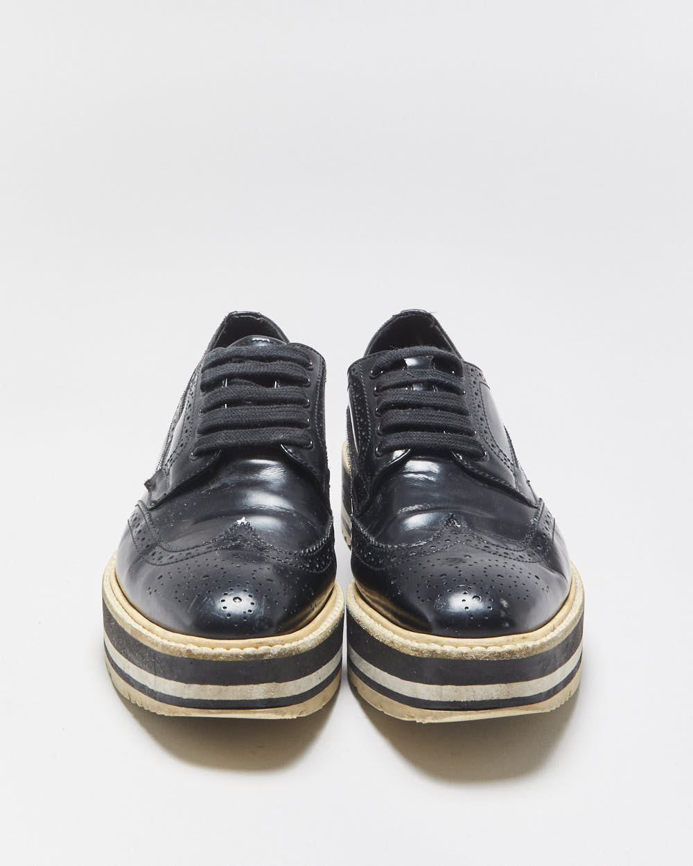 Prada Platform Wingtip Oxford Brogues - UK4.5