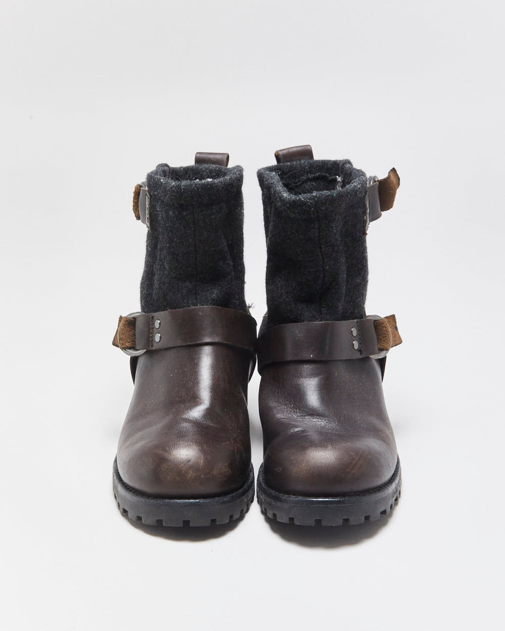Woolrich Baltimore Leather &amp; Wool Buckle Boots - UK4.5