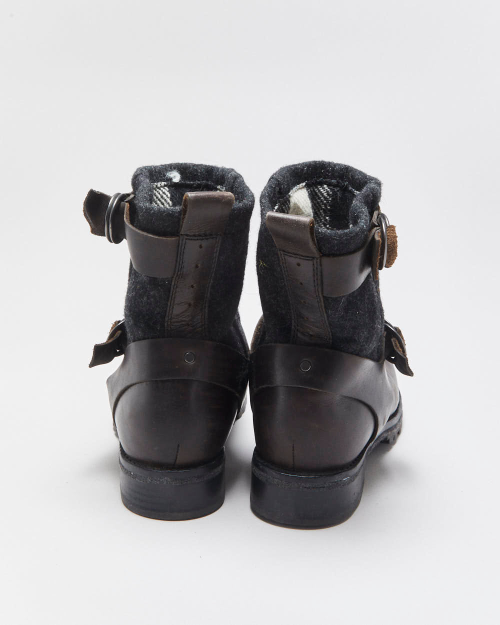 Woolrich Baltimore Leather &amp; Wool Buckle Boots - UK4.5