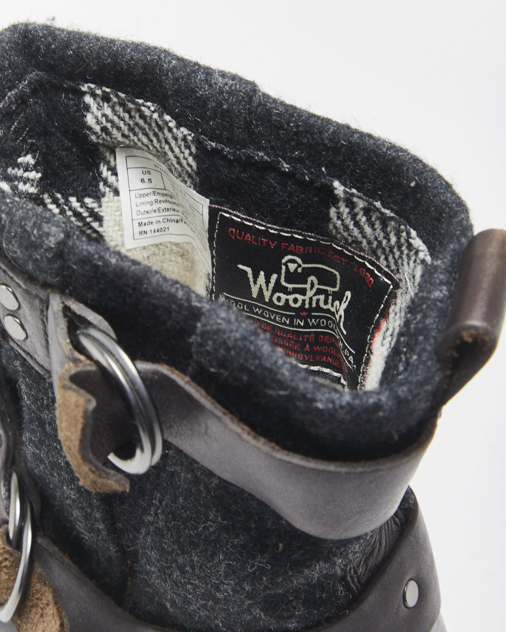 Woolrich Baltimore Leather &amp; Wool Buckle Boots - UK4.5
