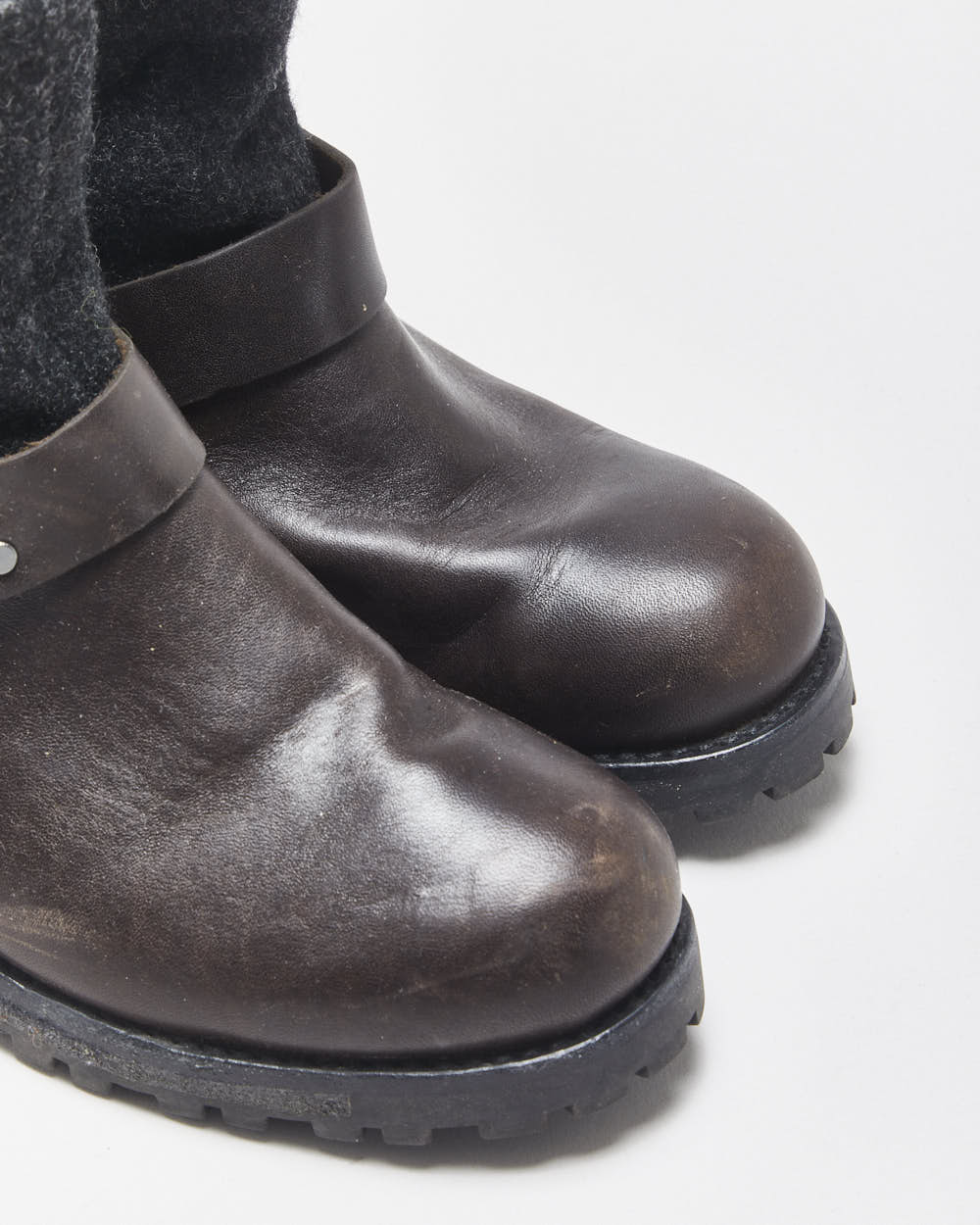 Woolrich Baltimore Leather &amp; Wool Buckle Boots - UK4.5