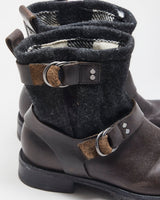 Woolrich Baltimore Leather &amp; Wool Buckle Boots - UK4.5