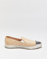 Miu Miu Toe-cap Textured Patent Leather Loafer Slip-on Trainers - UK6