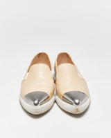 Miu Miu Toe-cap Textured Patent Leather Loafer Slip-on Trainers - UK6
