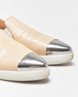 Miu Miu Toe-cap Textured Patent Leather Loafer Slip-on Trainers - UK6