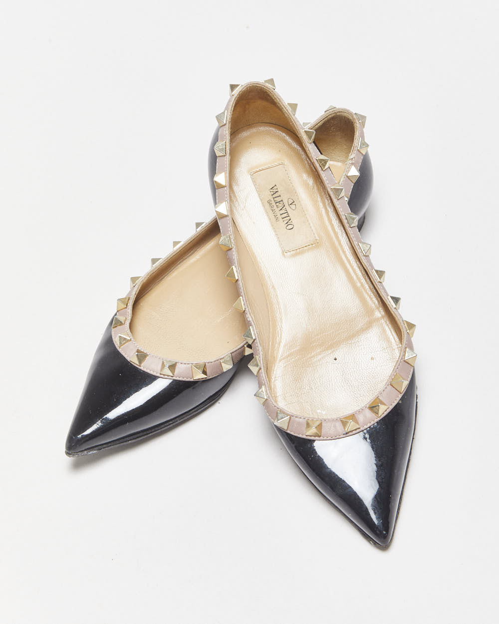 Valentino Garavani Rockstud Patent Leather Ballet Flats - UK2