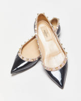 Valentino Garavani Rockstud Patent Leather Ballet Flats - UK2