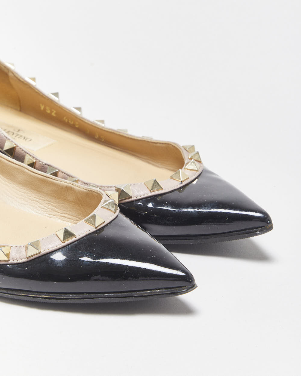 Valentino Garavani Rockstud Patent Leather Ballet Flats - UK2
