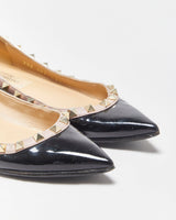 Valentino Garavani Rockstud Patent Leather Ballet Flats - UK2