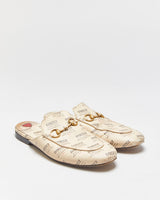 Vintage Gucci Stamp Print Princetown Horsebit Mules - UK 3.5