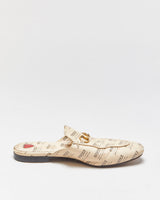 Vintage Gucci Stamp Print Princetown Horsebit Mules - UK 3.5