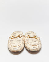 Vintage Gucci Stamp Print Princetown Horsebit Mules - UK 3.5