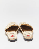 Vintage Gucci Stamp Print Princetown Horsebit Mules - UK 3.5