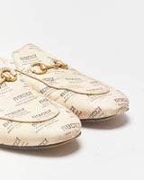 Vintage Gucci Stamp Print Princetown Horsebit Mules - UK 3.5