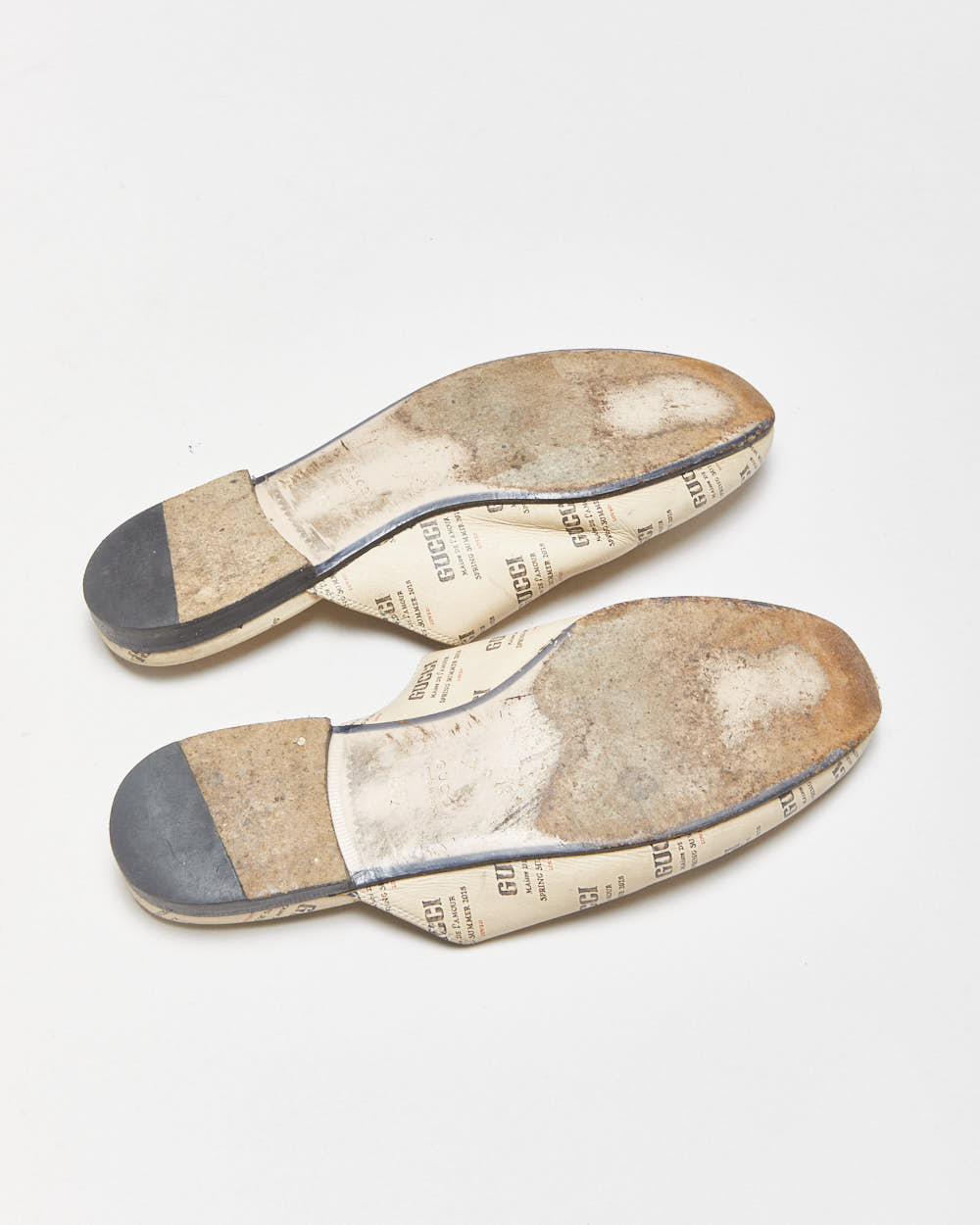 Vintage Gucci Stamp Print Princetown Horsebit Mules - UK 3.5