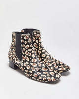 Miista Leopard Print Pony Hair Chelsea Ankle Boots - UK8