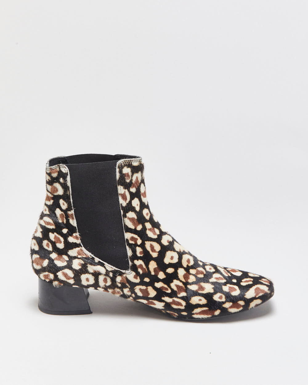 Miista Leopard Print Pony Hair Chelsea Ankle Boots - UK8