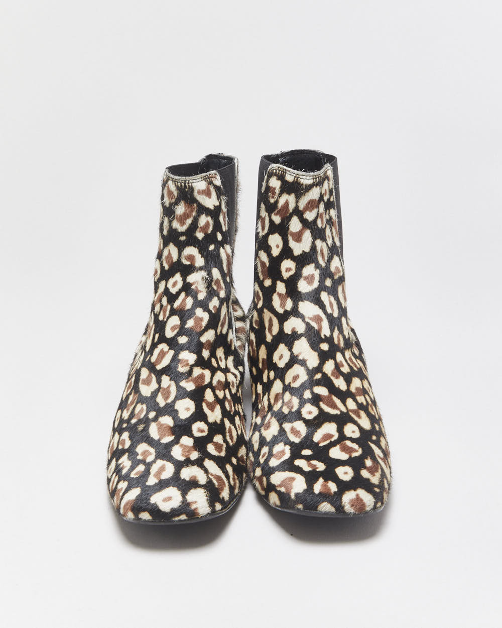 Miista Leopard Print Pony Hair Chelsea Ankle Boots - UK8