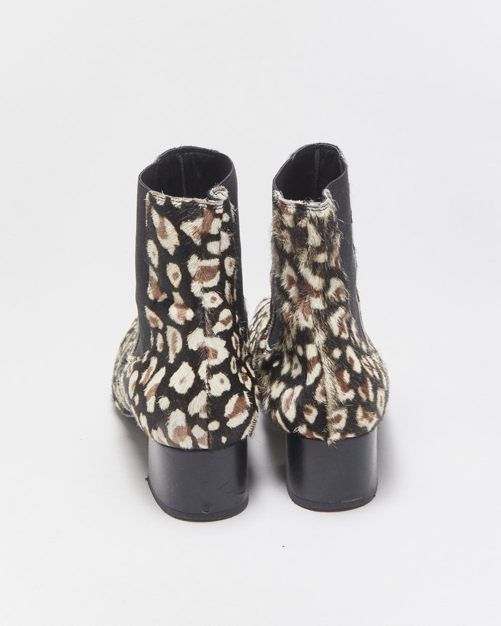 Miista Leopard Print Pony Hair Chelsea Ankle Boots - UK8