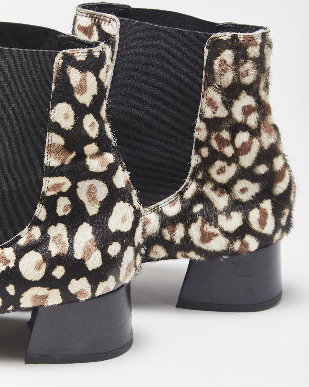 Miista Leopard Print Pony Hair Chelsea Ankle Boots - UK8