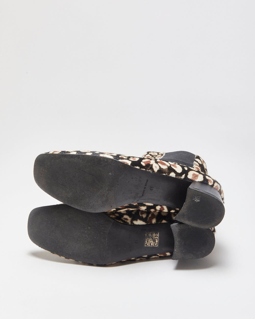 Miista Leopard Print Pony Hair Chelsea Ankle Boots - UK8