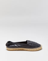 Saint Laurent Cassandre Embossed Leather Espadrilles - UK5.5