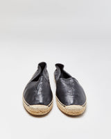 Saint Laurent Cassandre Embossed Leather Espadrilles - UK5.5