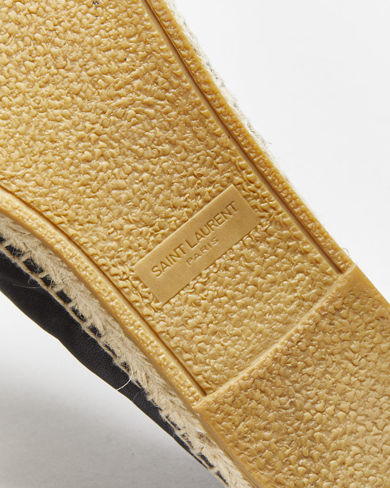 Saint Laurent Cassandre Embossed Leather Espadrilles - UK5.5