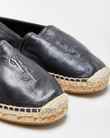 Saint Laurent Cassandre Embossed Leather Espadrilles - UK5.5