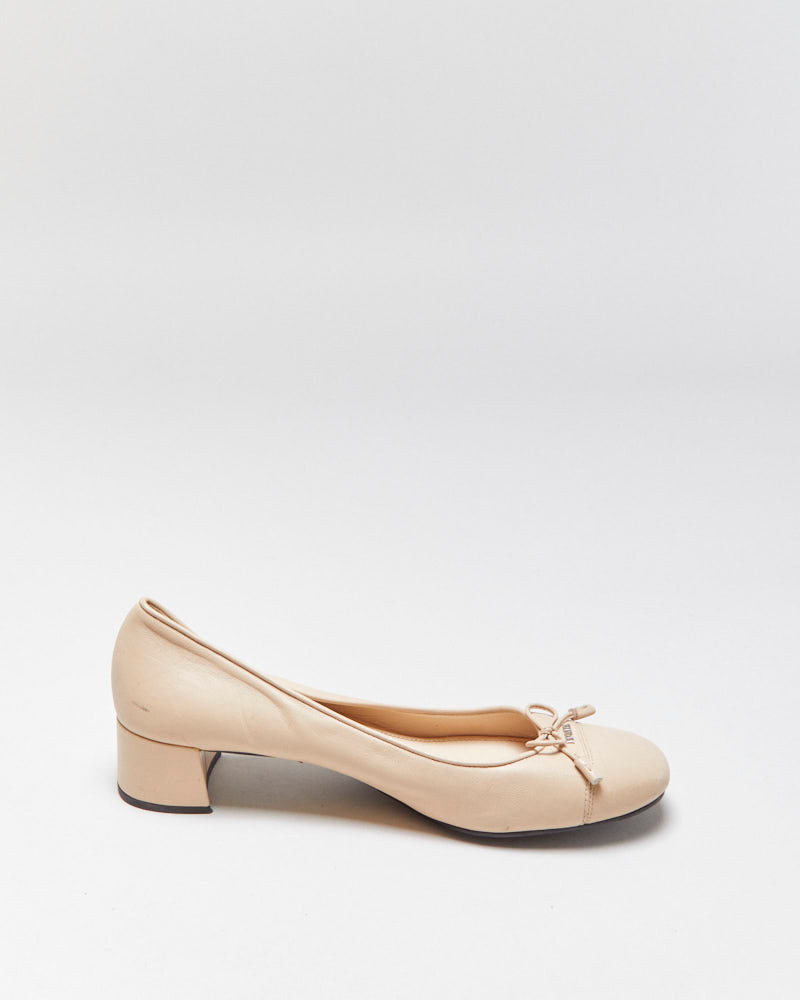 Vintage Prada Leather Bow Heeled ballet Flats - UK5.5