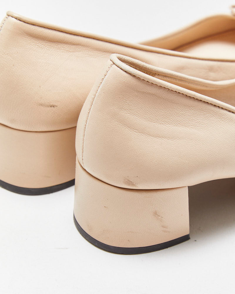 Vintage Prada Leather Bow Heeled ballet Flats - UK5.5