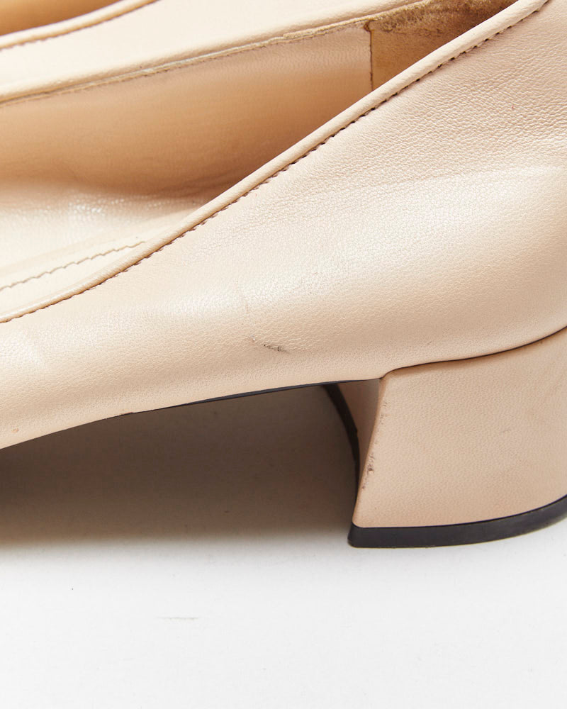 Vintage Prada Leather Bow Heeled ballet Flats - UK5.5