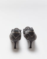 Vintage Stewart Weitzman Studded Bow Kitten Heels - UK5