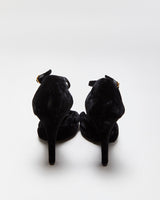 Vintage Dolce &amp; Gabbana Velvet T Bar Peep Toe Heels - UK5.5