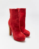 Christian Louboutin Taclou Suede Studded Ankle Boots - UK2.5